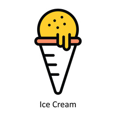 Ice Cream vector Filled outline Icon Design illustration. Event Management Symbol on White background EPS 10 File
