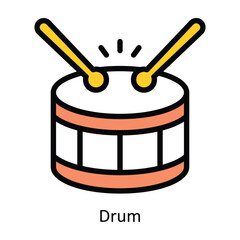 Drum vector Filled outline Icon Design illustration. Event Management Symbol on White background EPS 10 File