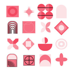 Geometry Abstract Elements, Set For Banner, Flyer, Graphic Design. Op art, neo geometry.