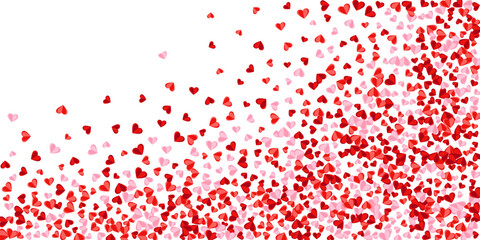 Paper cut red heart symbols romantic background design. Valentine's Day decor. Poster background.