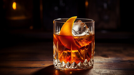 Rum old fashioned cocktails