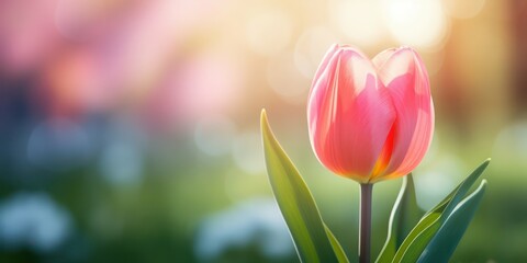 Elegant and Colorful Tulip Flower in Exquisite Macro Detail