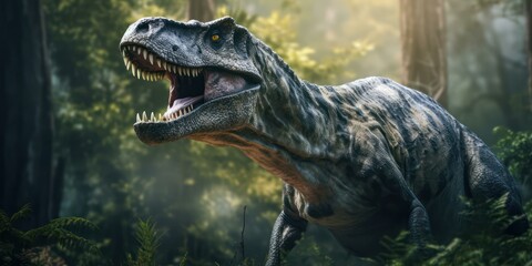 Tyrannosaurus Rex against Stunning Natural Scenery