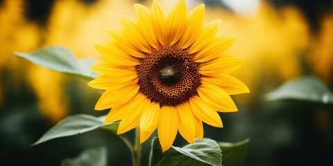 Fototapeta premium Stunning Visual of a Gorgeous Sunflower in Full Frame