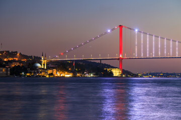 15th July Martyrs Bridge (15 Temmuz Sehitler Koprusu). Istanbul Bosphorus Bridge in Istanbul, Turkey.