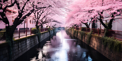 the beautiful sakura tree blossom or cherry tree in Tokyo, Japan spring Stock Photo 