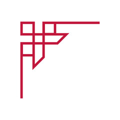 Asian red frame corners and dividers, vector Chinese, Korean or Japanese ornaments. Oriental Asian line pattern embellishments or border frames, China knot decoration and red corner dividers