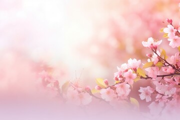 Fototapeta premium Pink blossom on soft background