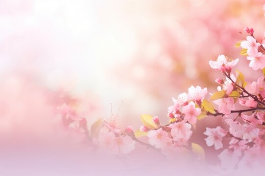 Pink blossom on soft background