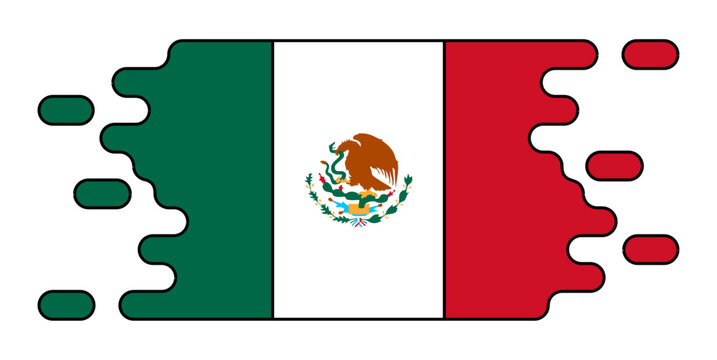 Mexican Flag in Motion Illustration