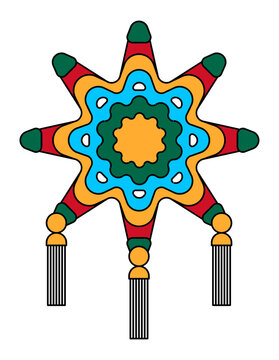 Colorful Star Pi&ntilde;ata Mexico Illustration