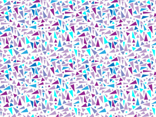 seamless pattern in multicolored blue triangles. Pieces of glass, mosaic, ice