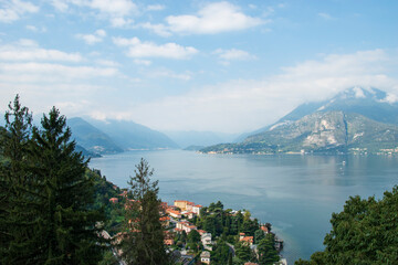 Lake Como, panoramic view of the lake on a summer day, Italy, Europe - 648486122