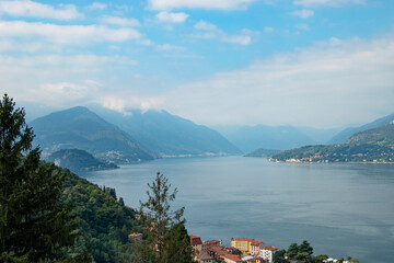 Lake Como, panoramic view of the lake on a summer day, Italy, Europe - 648486141