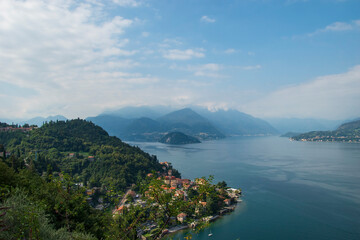Lake Como, panoramic view of the lake on a summer day, Italy, Europe - 648486167