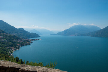 Lake Como, panoramic view of the lake on a summer day, Italy, Europe - 648486172