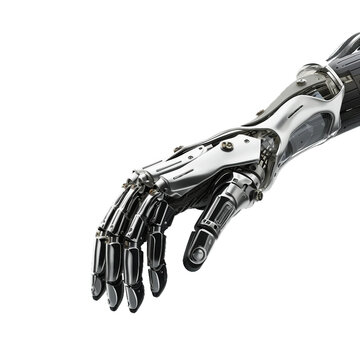 Bionic Arm, transparent background, isolated image, generative AI
