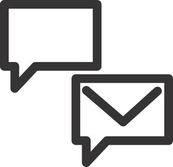 e message icon with chat box outline