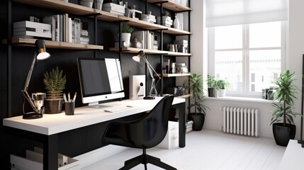 interior Creative designer office desktop with PC computer.pc laptops
