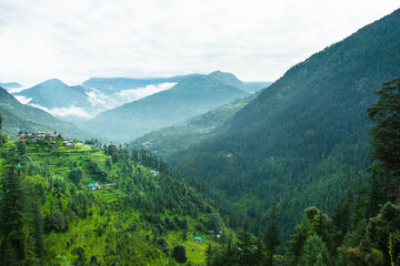 A mountain valley, Jibhi, Tirthan Valley, Himachal Pradesh, India.