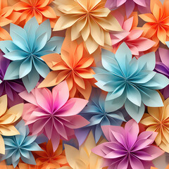 Origami abstract floral background