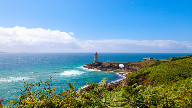 panoramic view of the famous le petit minou lighthouse located in a scenic area of brittany