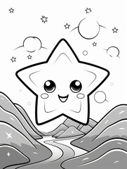 cute star coloring page for coloring book