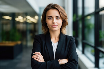 Beautiful Young European Woman Ceo. Сoncept Female Leadership In Europe, Young Ceos Achieving Success Early, Beauty And Professionalism, Women In Business Striving For Success