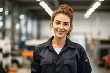 Beautiful Young European Woman Technician . Сoncept St Century Women In Stem, Europes Role In Female Empowerment, Balance Of Art And Science In Technology, Challenges Of The Young Tech Worker