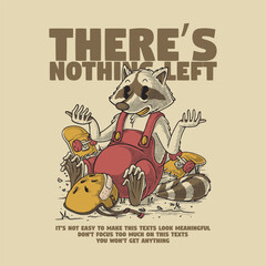 retro cartoon emblem of sitting raccoon mascot © andhikajudy