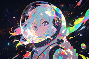 Space Explorer Anime Girl Unraveling Cosmic Mysteries