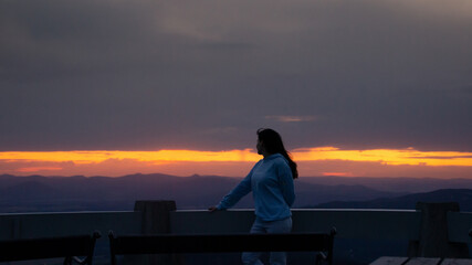 woman and sunset