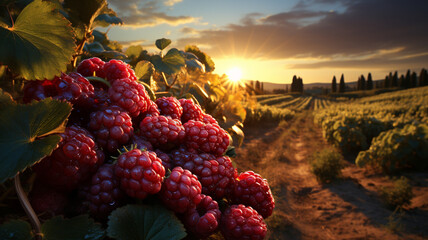 Berries, fragrant colorful sweets can be found in the undergrowth - obrazy, fototapety, plakaty