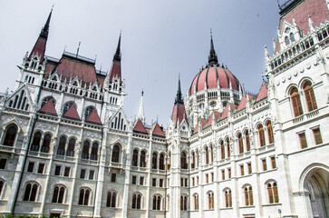 Fototapeta na wymiar Budapest, Hungary, August 15, 2023. Hungarian Government Parliament in Budapest.
