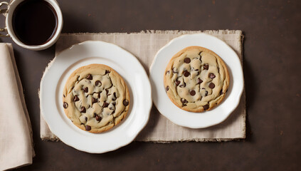 Obraz na płótnie Canvas American Chocolate Chunk Cookies Stock Photo Wallpaper