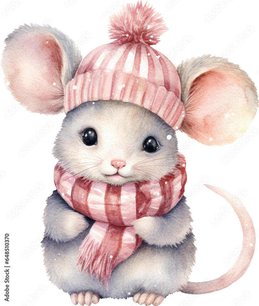 Poster whimsical mouse character illustration created with generative ai technology
