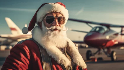 Foto op Canvas Santa at the airport leaves for vacation © Алексей Солодков