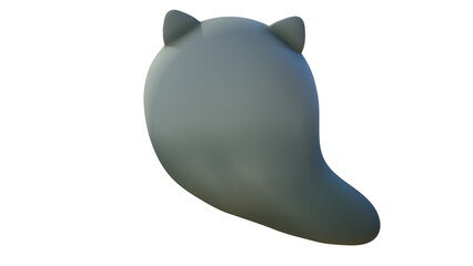 3D Cute Ghost Cat character from 4 view each images made with nomad sculpt