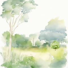 Enchanting Watercolor Garden Landscape