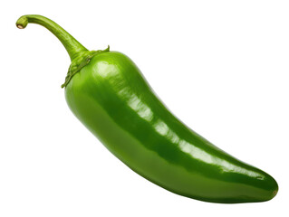 Jalapeno green pepper, isolated, transparent background