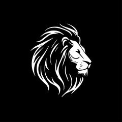 Fototapeta premium Lion | Black and White Vector illustration