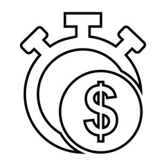 Time is money, business, dollar icon