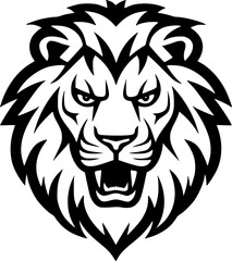 Fototapeta premium Lion | Black and White Vector illustration