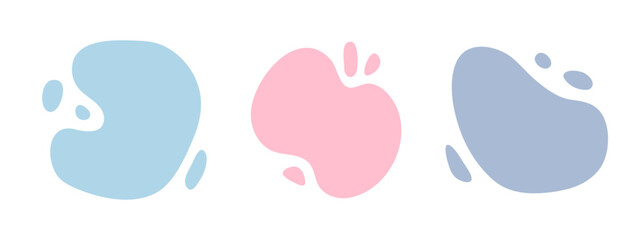 Abstract liquid shapes, trendy modern organic silhouettes,nature simple aesthetic elements.Geometric contemporary collage, boho curves wavy decor.Isolated.Vector illustration