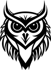 Fototapeta premium Owl | Black and White Vector illustration