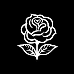 Rose | Black and White Vector illustration