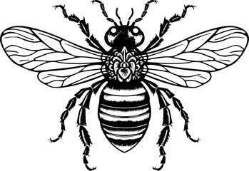 Bee | Minimalist and Simple Silhouette - Vector illustration
