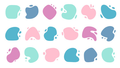 Abstract liquid shapes, trendy modern organic silhouettes,nature simple aesthetic elements.Geometric contemporary collage, boho curves wavy decor.Isolated.Vector illustration