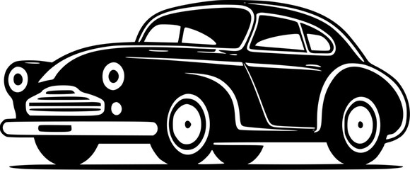 Car | Black and White Vector illustration