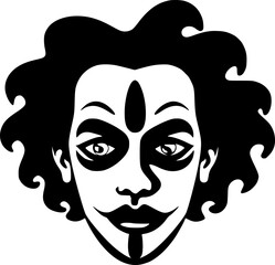 Clown | Minimalist and Simple Silhouette - Vector illustration